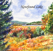 "Fall Newfound Lake" Ceramic Tile Trivet  Original Watercolor by Brad Tonner. 6" x 6" Cork Backing.