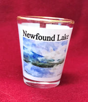Misty Morning on Newfound Lake Shot Glass