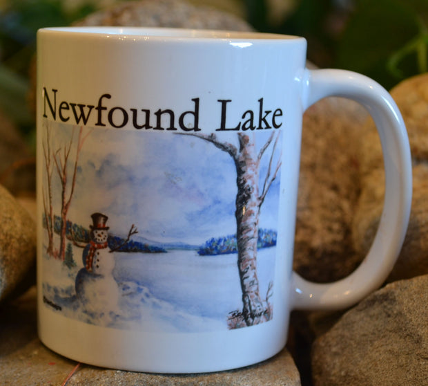 Snowman on Newfound Lake Mug