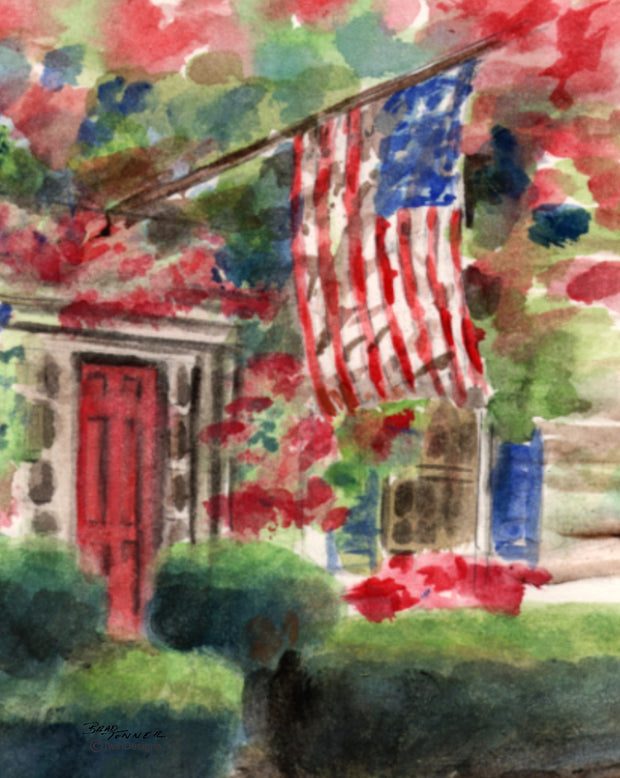 Patriotic House Note Cards