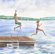 "Summer Raft" Ceramic Tile Trivet
