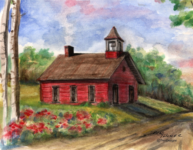 Country Schoolhouse Note Cards