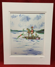 "Turtles on the Raft" print of an Original Watercolor by Brad Tonner