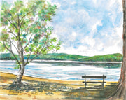 Newfound Lake Bench Note Cards