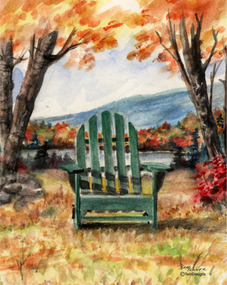 Fall Adirondack Chair Note Cards