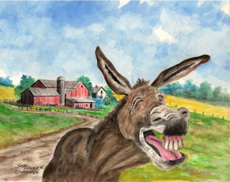 Laughing Donkey Note Cards