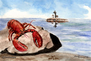 "Lobster" Note Cards Original Watercolor by Brad Tonner