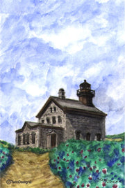 "North Lighthouse Block Island" Boxed Note Cards Original Watercolor by Brad Tonner