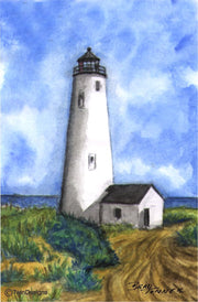 "Great Point Lighthouse Nantucket" Boxed Note Cards Original Watercolor by Brad Tonner