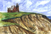 "Southeast Lighthouse Block Island" Boxed Note Cards Original Watercolor by Brad Tonner