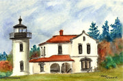 "Admiralty Head Lighthouse Washington" Note Cards Original Watercolor by Brad Tonner