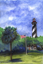 "St Augustine Lighthouse Florida" Boxed Note Cards Original Watercolor by Brad Tonner