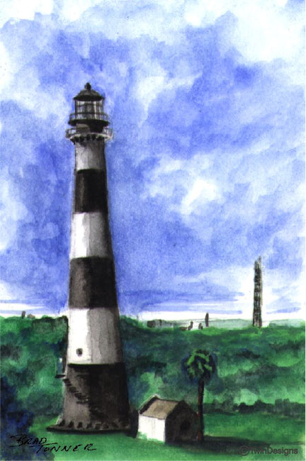 "Cape Canaveral Lighthouse" Boxed Note Cards Original Watercolor by Brad Tonner