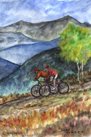 "Mountain Bikes" Note Cards Original Watercolor by Brad Tonner