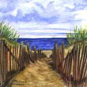"Dune Path" Ceramic Trivet Original Watercolor Brad Tonner