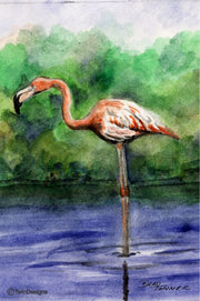 "Flamingo" Note Cards of Brad Tonners Original Watercolor