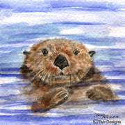 "Otter" Ceramic Trivet Original Watercolor by Brad Tonner