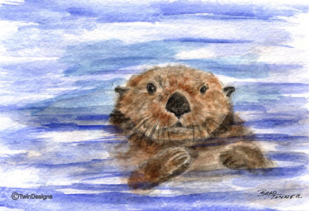 "Otter" Note Cards Original Watercolor by Brad Tonner